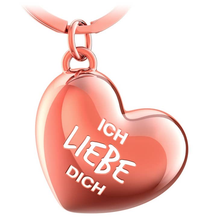 Hartvormige sleutelhanger met gravure - „Ich liebe dich” - geluksbrenger voor partner, vriendin, echtgenote voor wholesale door FABACH – Die Schlüsselanhänger-Schmiede