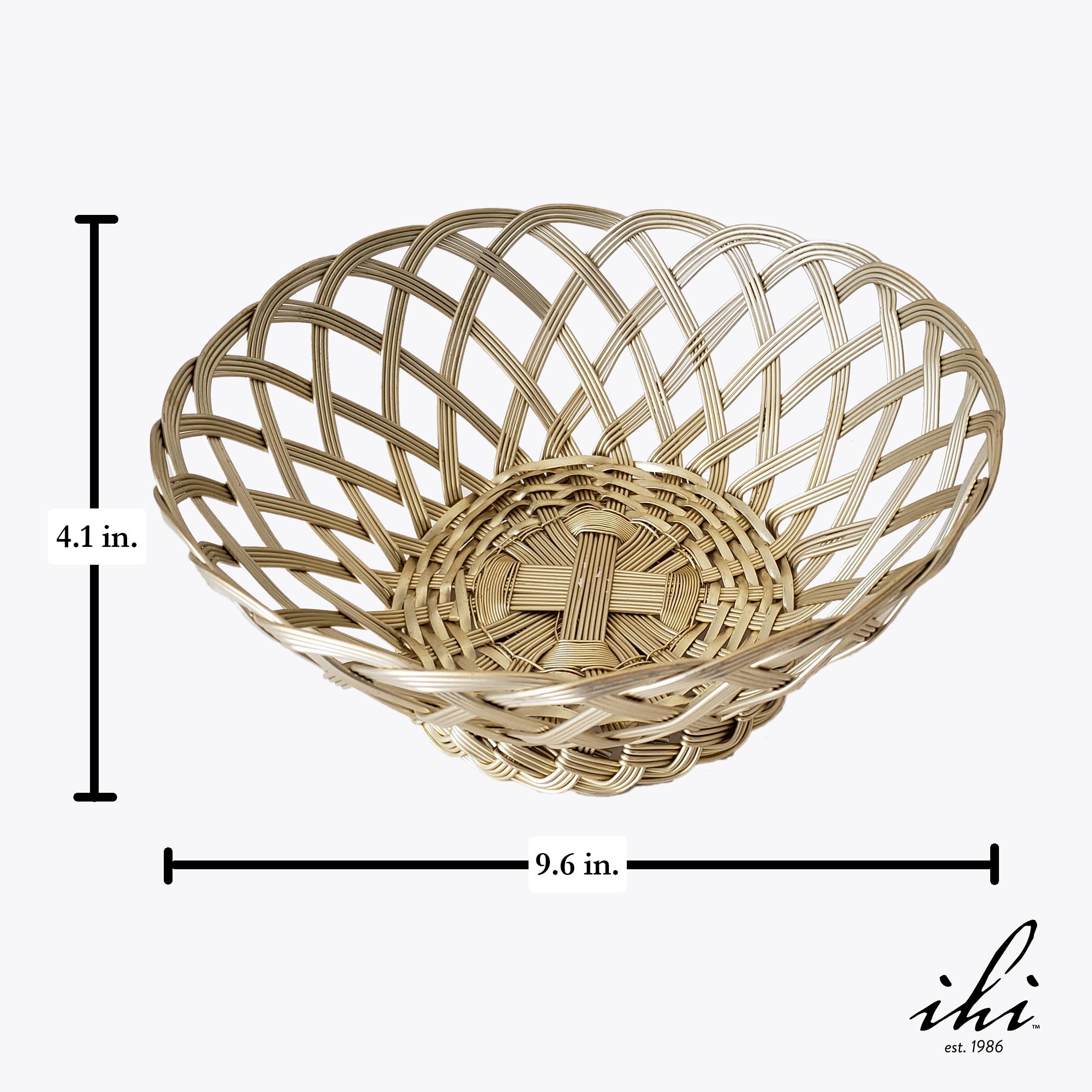 India Handicrafts Inc - Wholesale Basket - Gold Wire Mesh Basket3