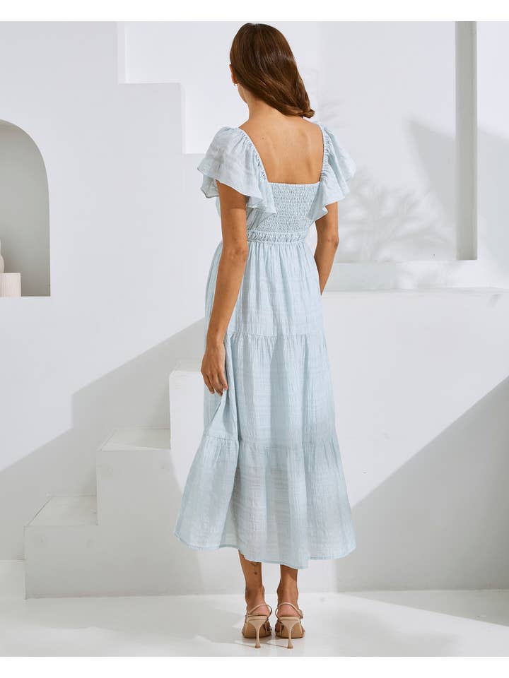Angel Maternity - Wholesale Dress - Maternity - Lila Baby Shower Maternity Sundress in Ice Blue