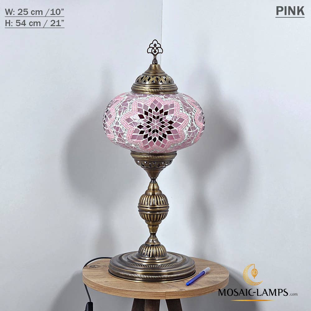 Mosaic Lamps - Wholesale Accent/Desk Lamp - 10+ Colors - Turkish Mosaic X Large Globe Table Lamp, Marrak59