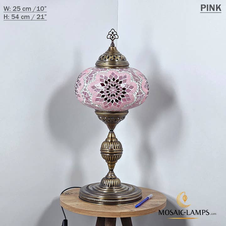 Mosaic Lamps - Wholesale Accent/Desk Lamp - 10+ Colors - Turkish Mosaic X Large Globe Table Lamp, Marrak59