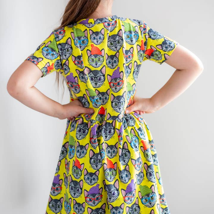 Cats in Hats Dress for wholesale by Fred & Noah