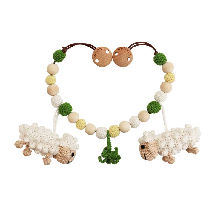 crocheted pram chain sheep DOLLY for wholesale by SindiBaba