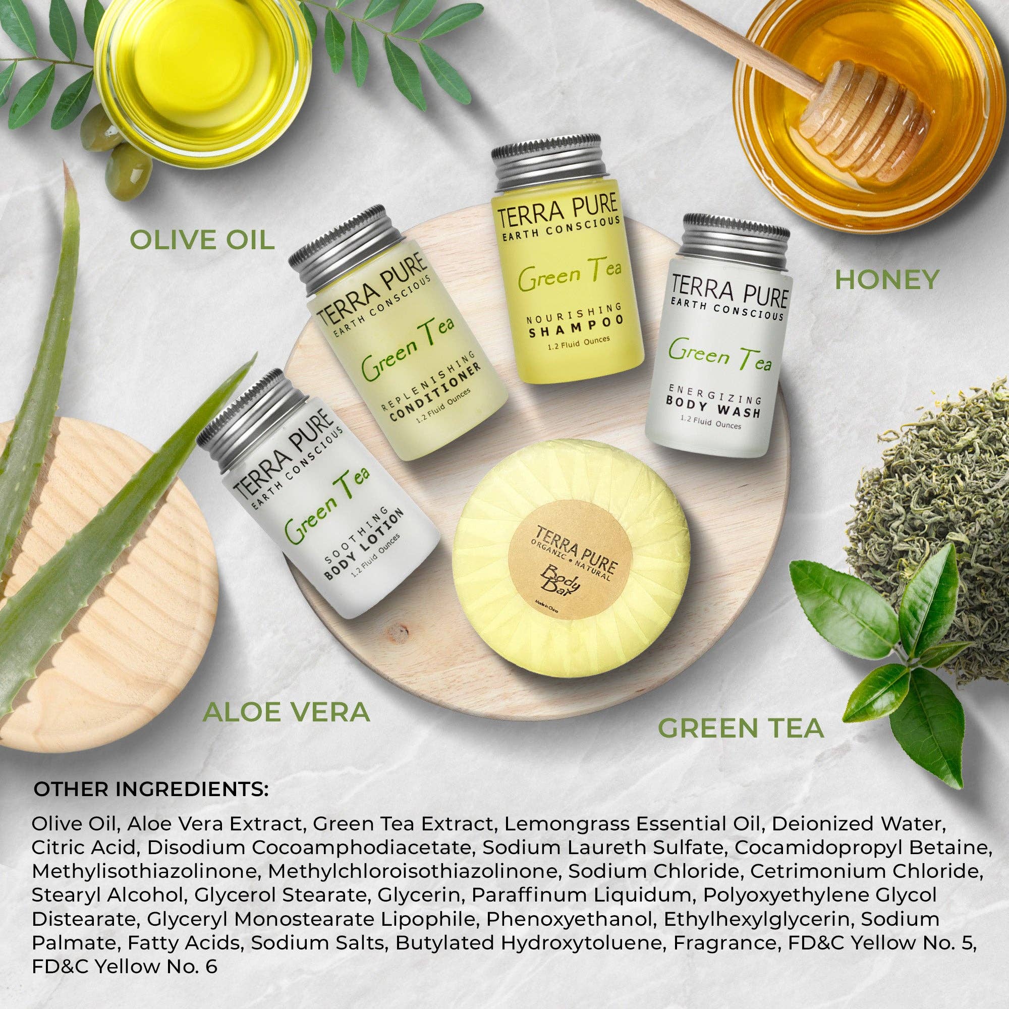 Diversified Hospitality Solutions - Wholesale Bath & Body Set - Terra Pure Hotel Soaps and Toiletries Bulk Set | 1-Shoppe All-In-Kit Amenities for Hotels | 1 oz. Hotel Shampoo & Conditioner, Body Wash, Body Lotion & 1.25oz Bar Soap Travel Size Toiletries | 75 Pieces3