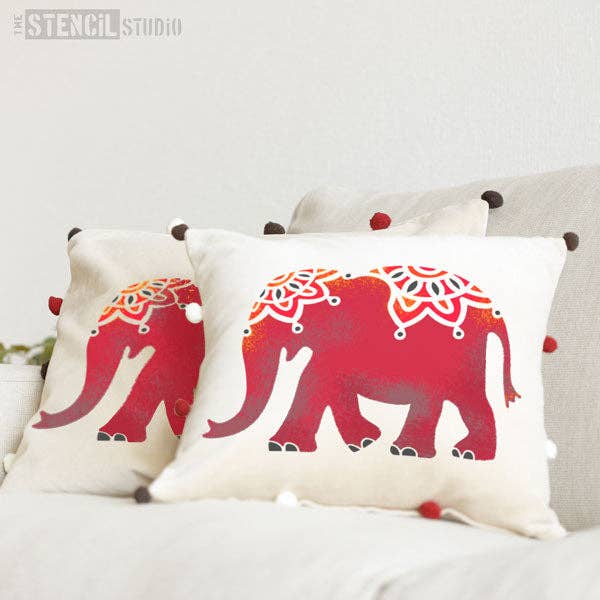 The Stencil Studio – Estêncil por atacado – Estêncil de elefante indiano3