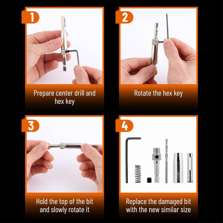 Bates Choice – wholesale Tool set – Bates- Self Centering Drill Bit Set, 3 Pack5