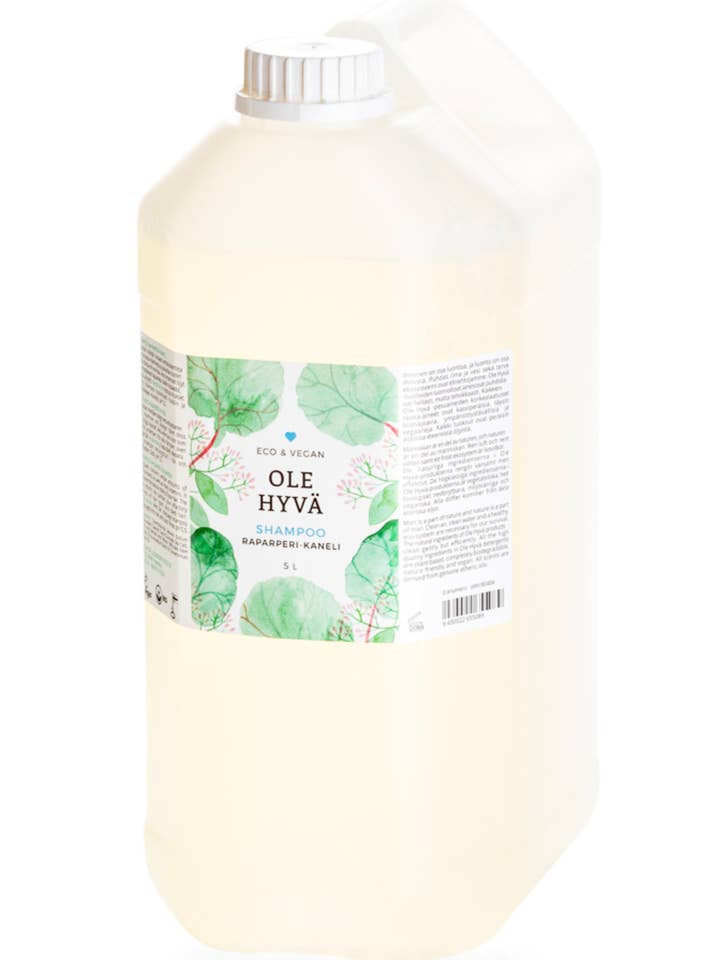 Contenitore per shampoo alla cannella al rabarbaro da 5000 ml per la vendita all'ingrosso da parte di Ole Hyvä Metsä