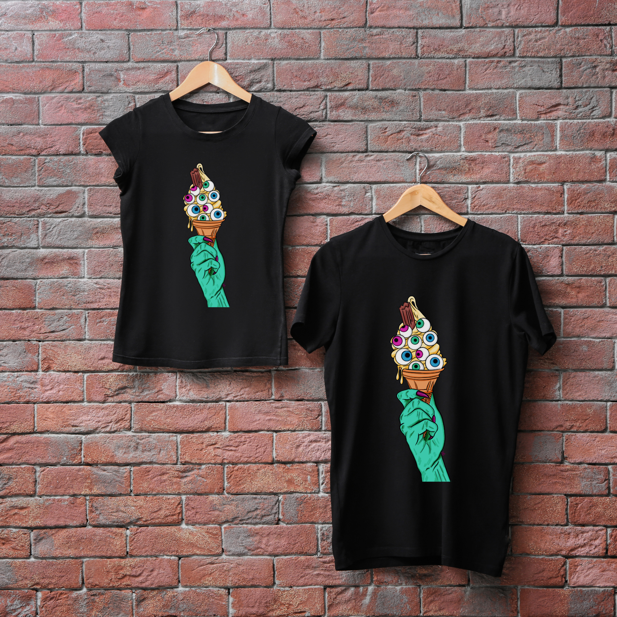 Hannah Kate Makes - Wholesale T-Shirt (Graphic) - Unisex - Eye Scream T-shirt - Black - Ice Cream - 100% Cotton2