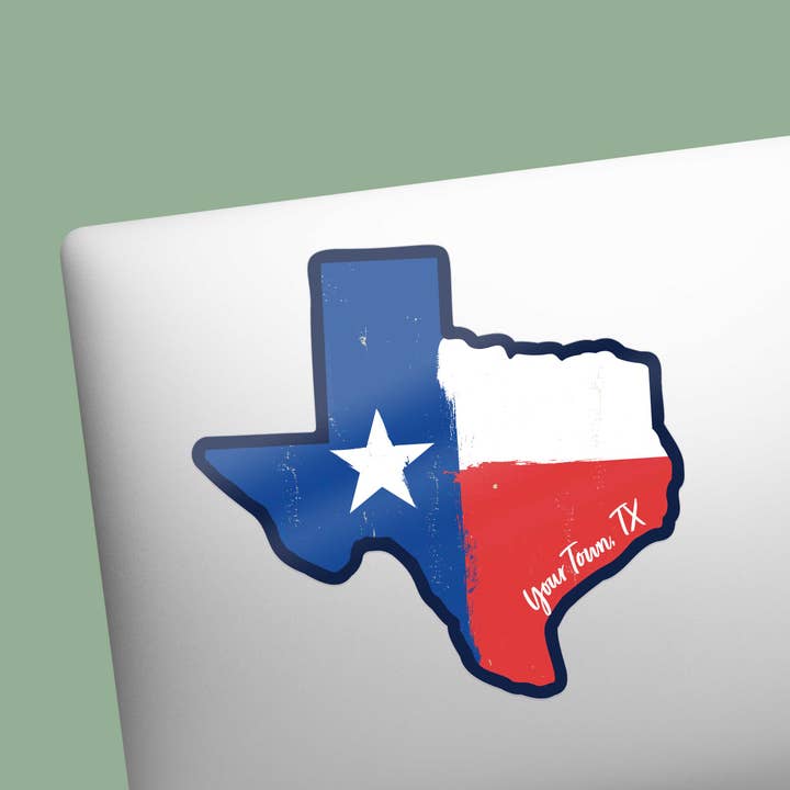 Sentinel Supply - Wholesale Sticker - Custom Texas Flag Bumper Stickers - TX Name Drop Decals3
