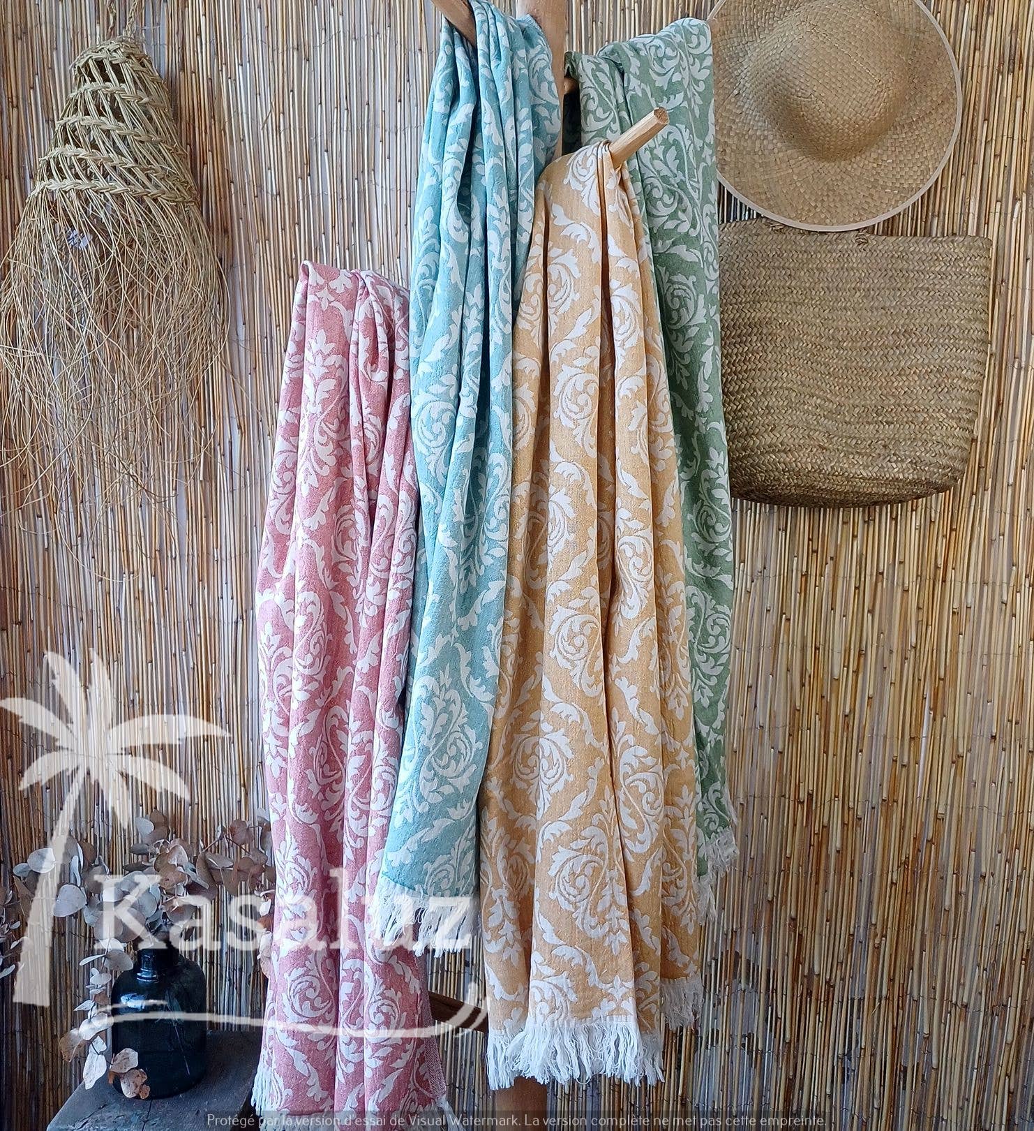 KASALUZ - Wholesale Beach Towel - Fouta Fleur de Lys Terracotta 100% cotton2
