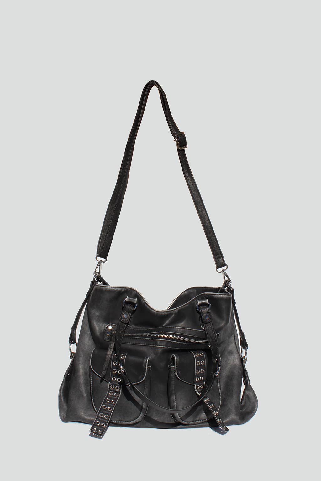 STREET LEVEL - Wholesale Tote Bag - Women's - Remi Studded Distressed Tote6