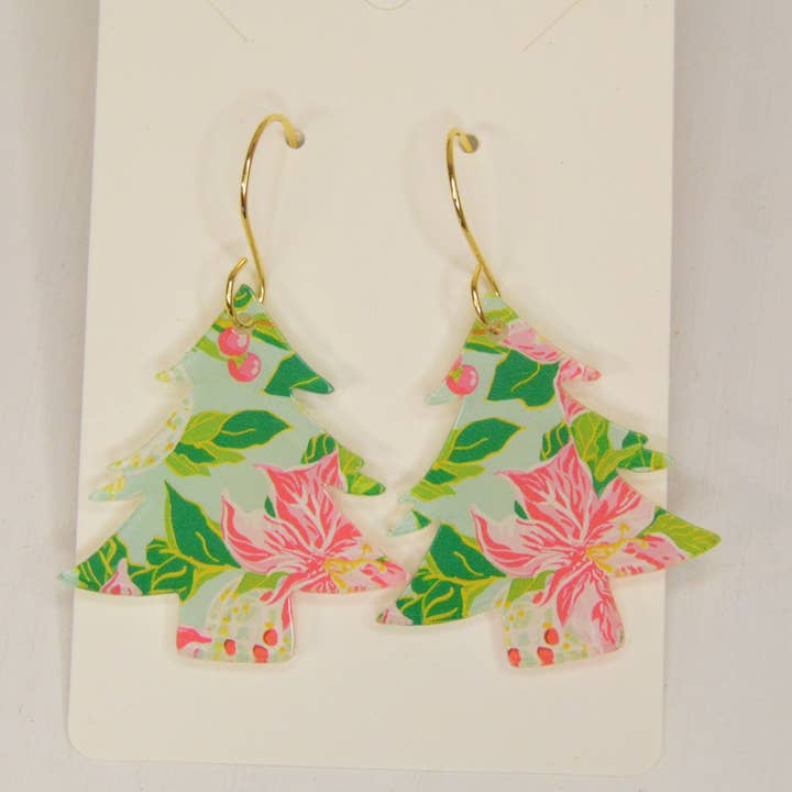 Boucles d'oreilles de Noël Lt. Grn Preppy, boucles d'oreilles en acrylique pour la vente par The Adorned Fox