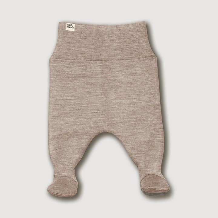 Wool Fleece Footed Pants - Sand for wholesale by Finch & Fable
