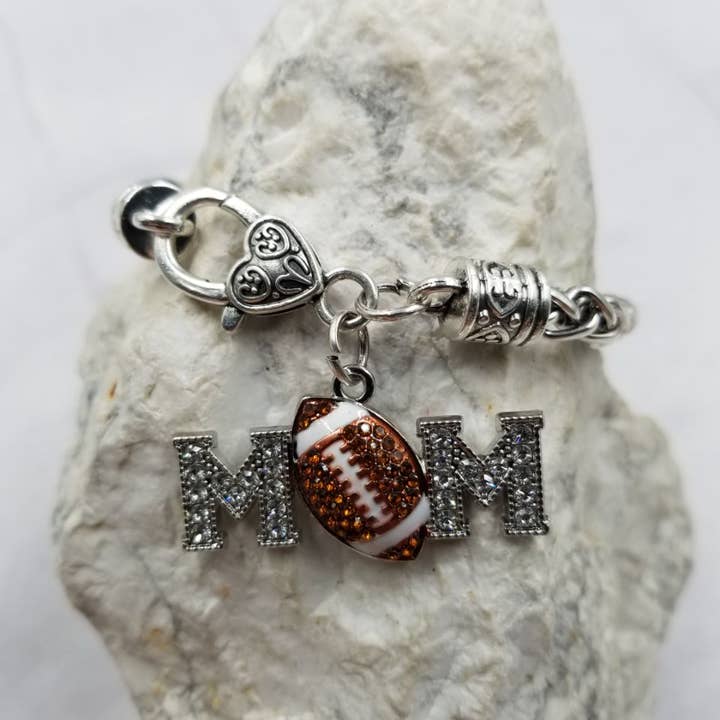 Crystal Football MOM Bracelet for wholesale by The Pretty Jewellery