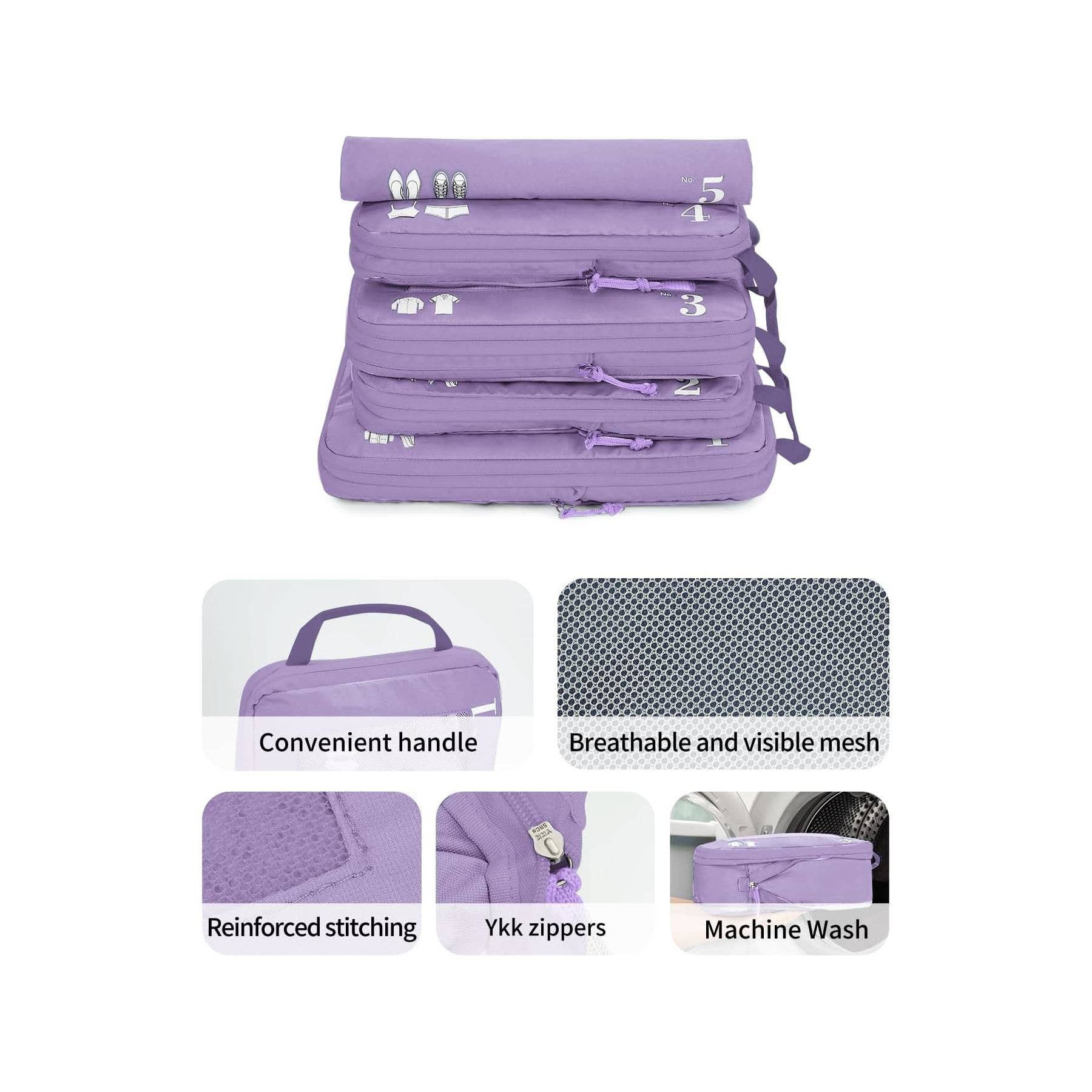 NARWEY INC - Wholesale Packing Cube - 5 Set Compression Packing Cubes for Suitcases Organiser Bags68