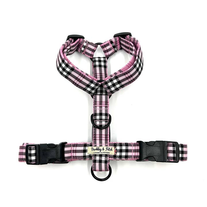 Harnais PinkBerry Check Strap pour la vente par Barkley and Fetch