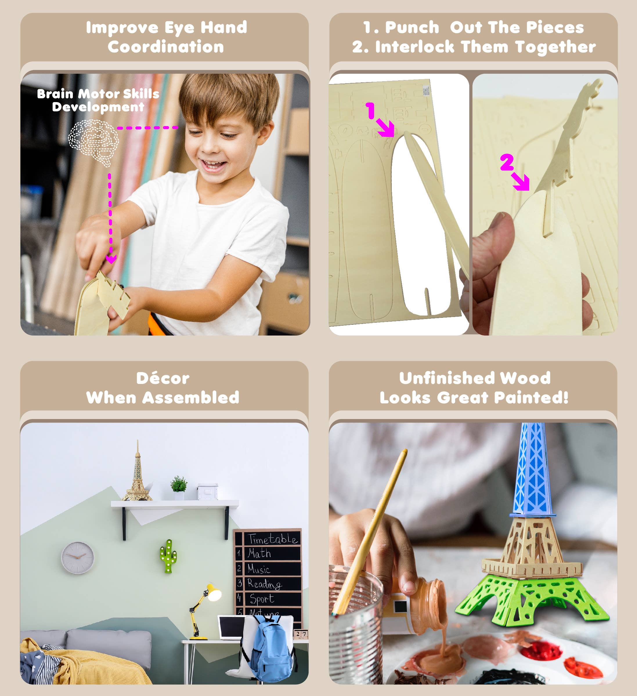 Cota Global - Wholesale Puzzle - Kids - 3D Puzzles - Eiffel Tower2