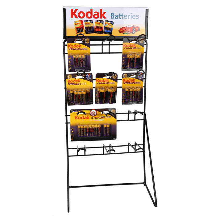 Out of the blue KG - Wholesale Retailer Display Stand/Case - Metal Display Stand for batteries with 12 hooks,1