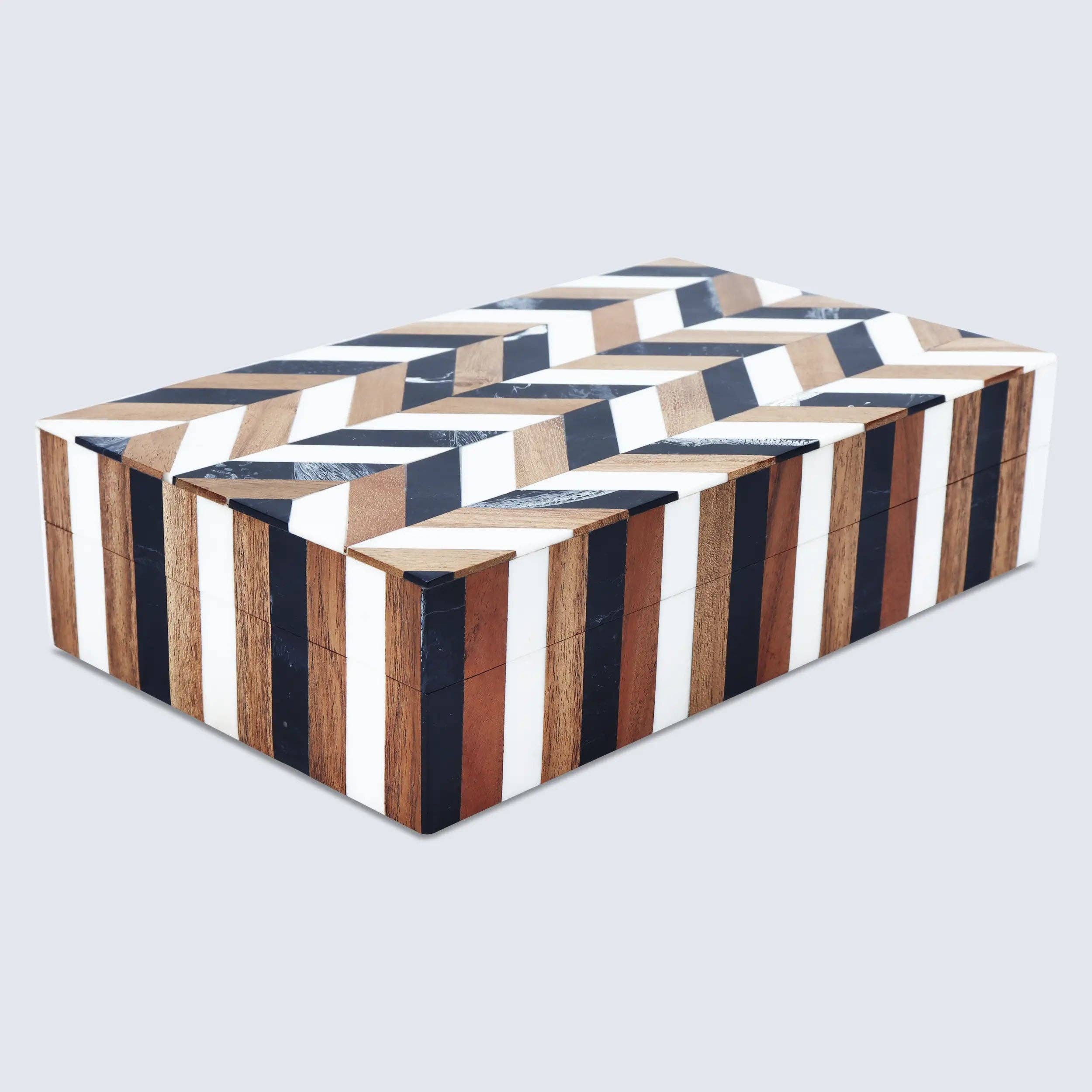 Muqeem & Brothers - Wholesale Decorative Box - Marquet Cosmo Resin Wood Inlay Decorative Storage Box6