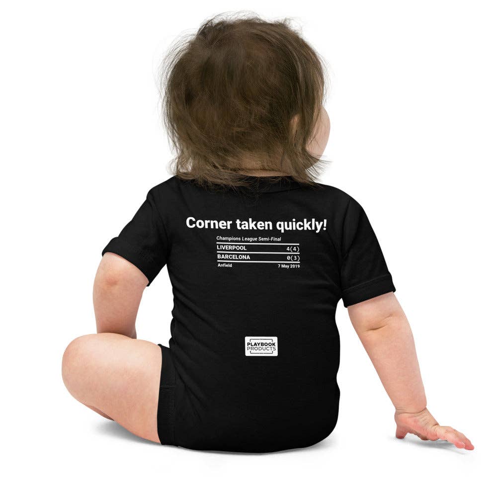 Playbook Products - Wholesale Bodysuit (Non-Footed) - Baby - Liverpool Greatest Goals Baby Bodysuit: Corner taken quickly! (2019)2