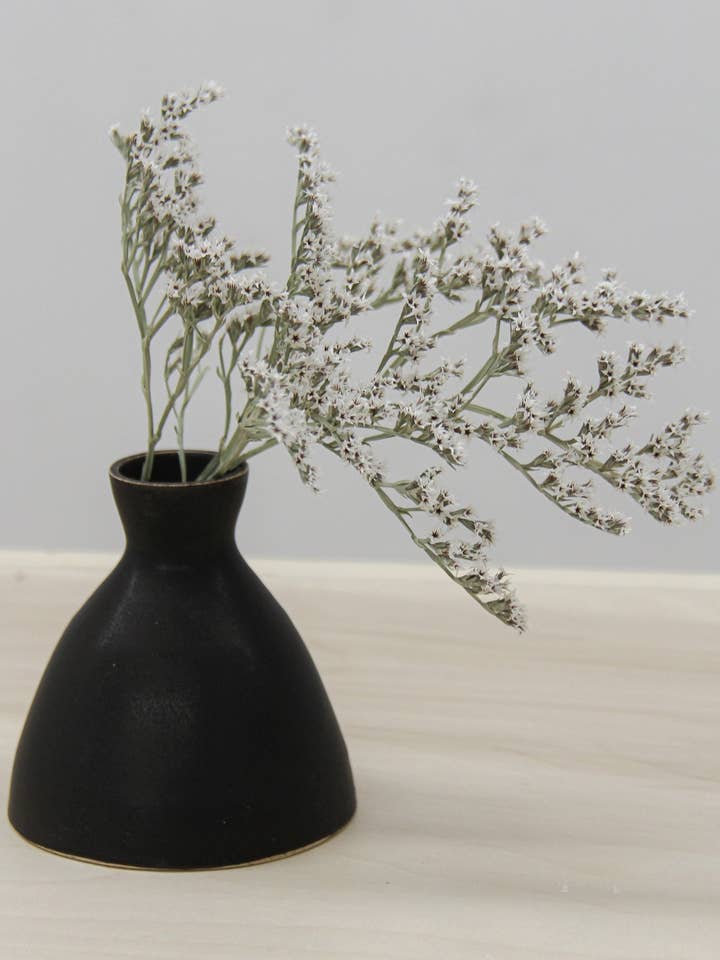 Matte Black Ceramic Candle Taper Holder for wholesale by JordanBCeramics