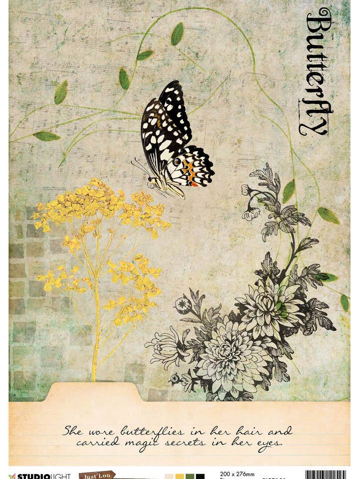 Just Lou Rice Paper Butterfly Collection 210x297mm nr.21 for wholesale by Ecstasy Crafts Distributing