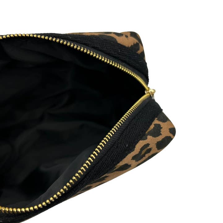 Sixton London - Wholesale Makeup/Cosmetic Bag - Leopard print makeup bag & Queen Bee pin