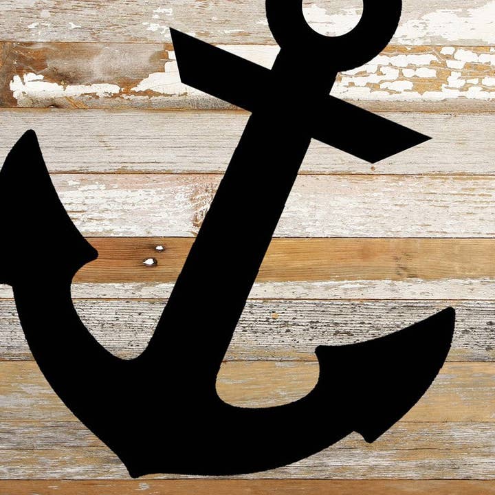 Second Nature by Hand - Wholesale Sign - Anchor Graphic / 10"x10" Reclaimed Wood Sign