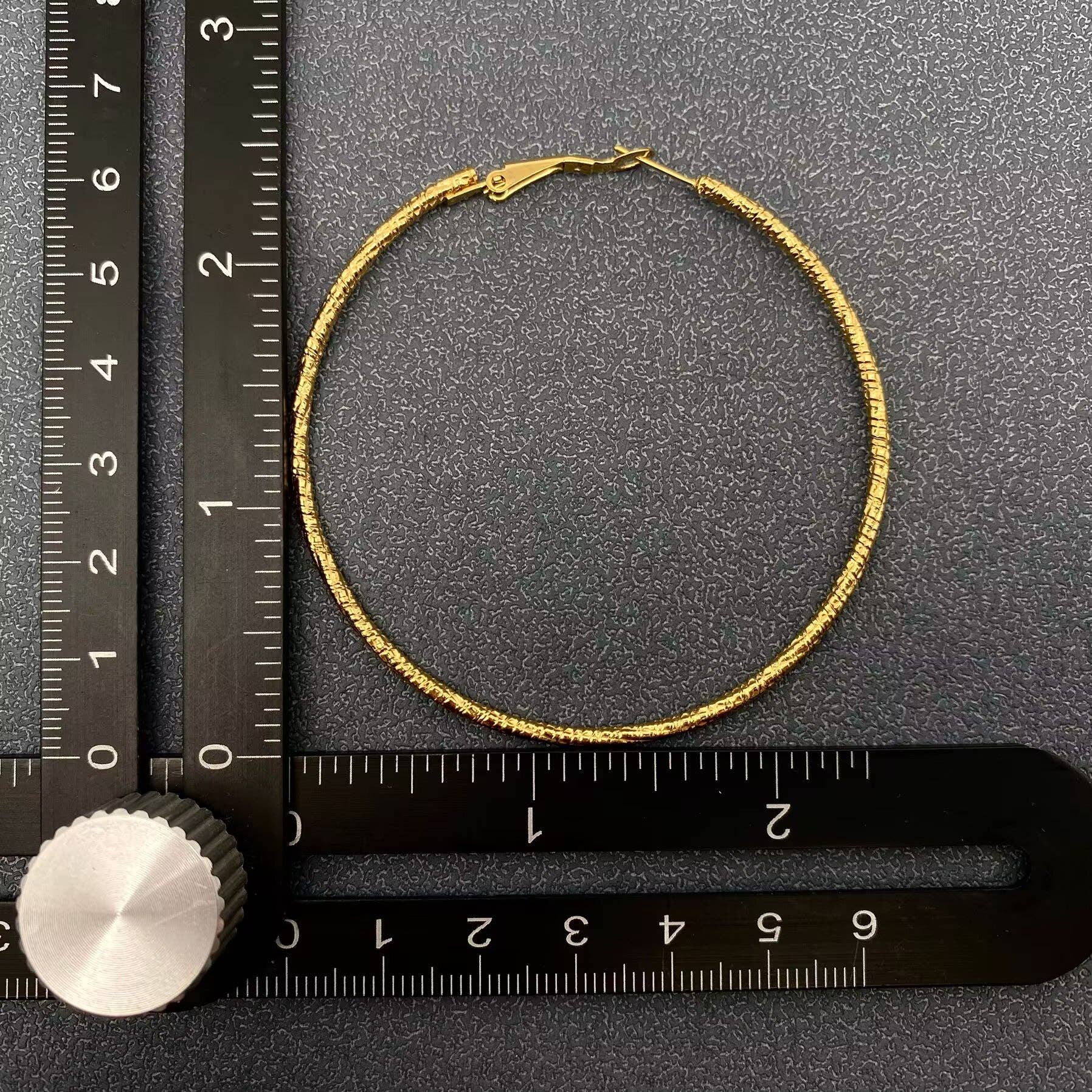 Mio Queena - Wholesale Hoop Earrings - 60mm Inside Diameter 18K Gold Plated SS Hoop Earrings - FGS18