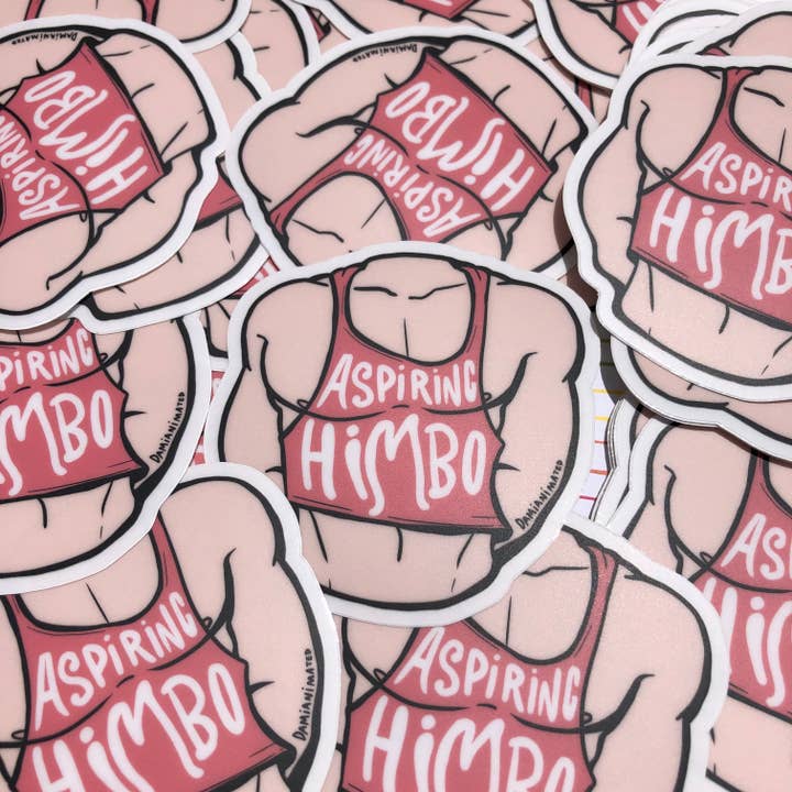 DamiAnimated - Wholesale Sticker - Aspiring Himbo | 3" Clear Waterproof Vinyl Crop Top Sticker
