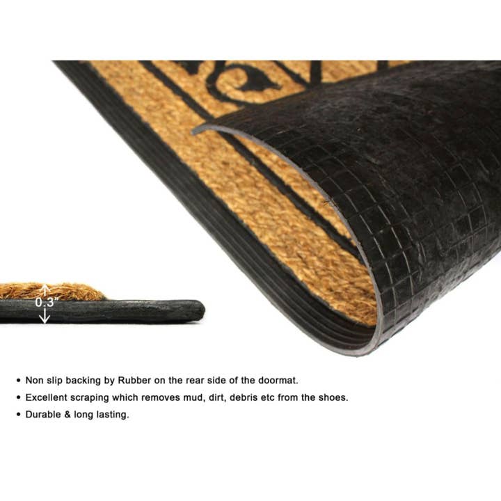 RugSmith - Wholesale Door Mat - RugSmith Moulded Rubber Coir Honeysuckle Doormat, 24" x 36"