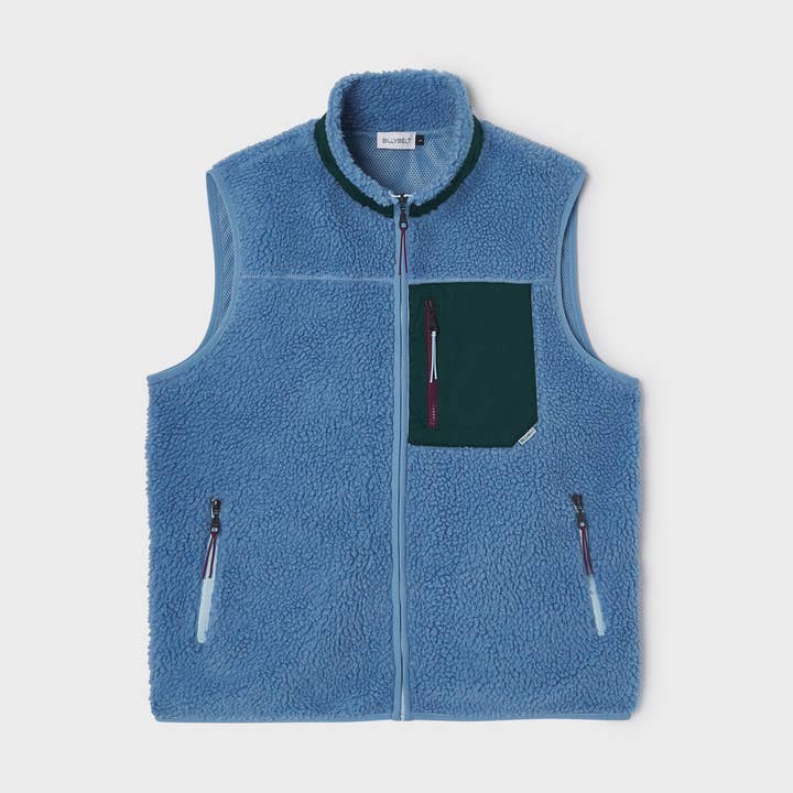 Colete Unissex Sherpa com Fecho - Azul por atacado de BILLYBELT