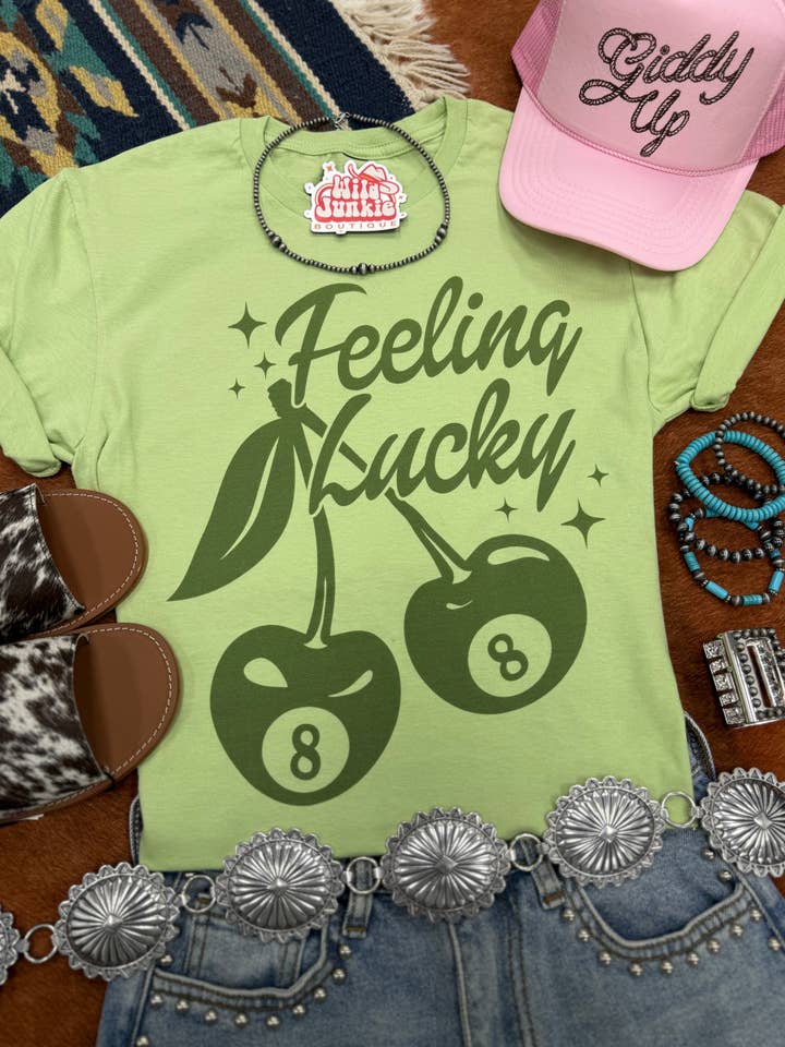 Feeling Lucky Graphic Tee for wholesale by Wild Junkie