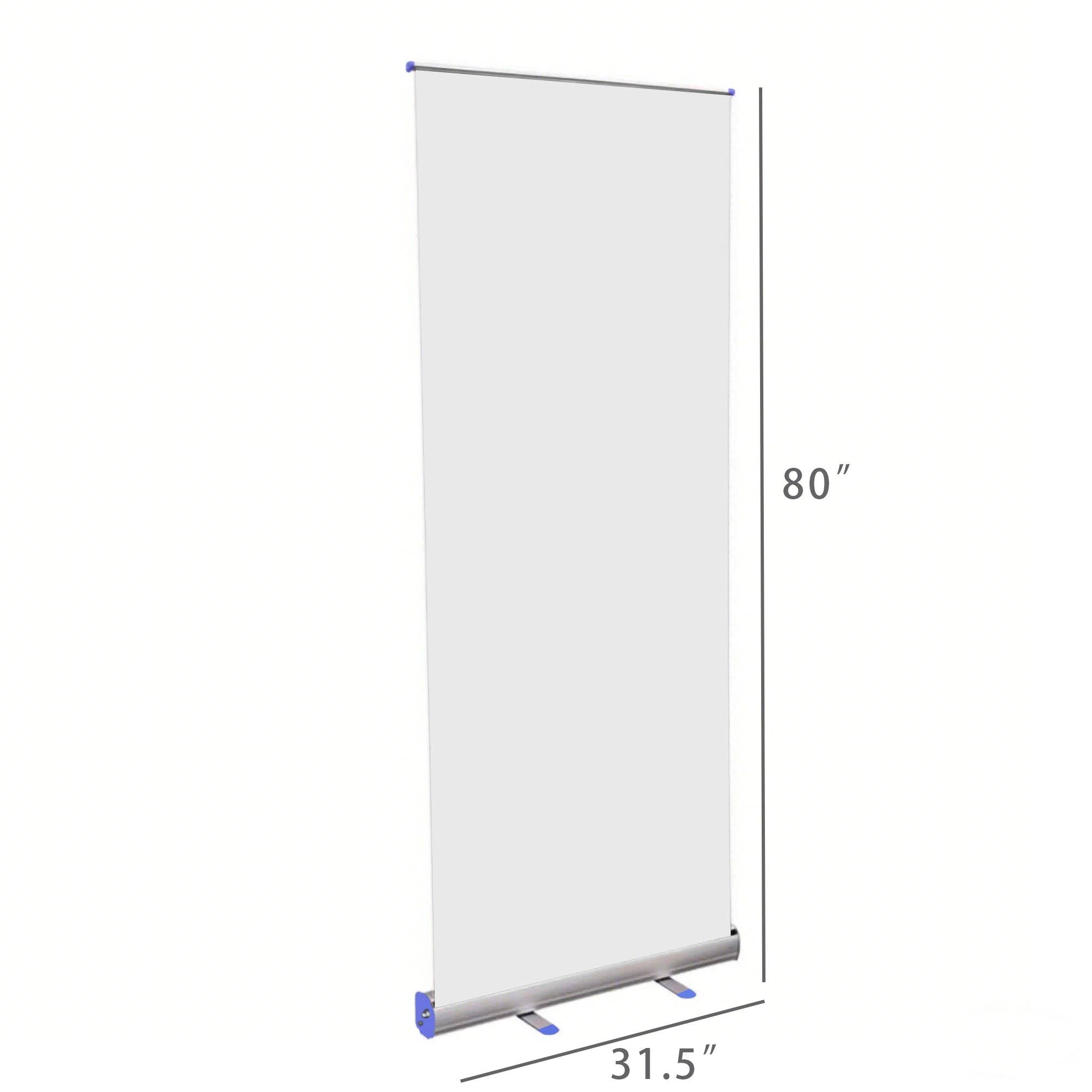 FIXTUREDISPLAYS – Engroshandel Banner – 31,5" B x 80" H Bærbar lodret udtrækkelig roll-up bannerstander i aluminiumlegering 221637