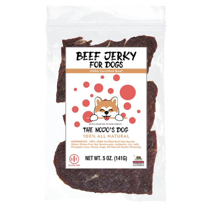 USDA Certified Beef Jerky Treat for Dogs 5oz. for wholesale by The Nojo's Dog