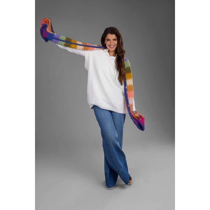 SAACHI - Wholesale Scarf - Women's - Rainbow Knitted Chunky Scarf