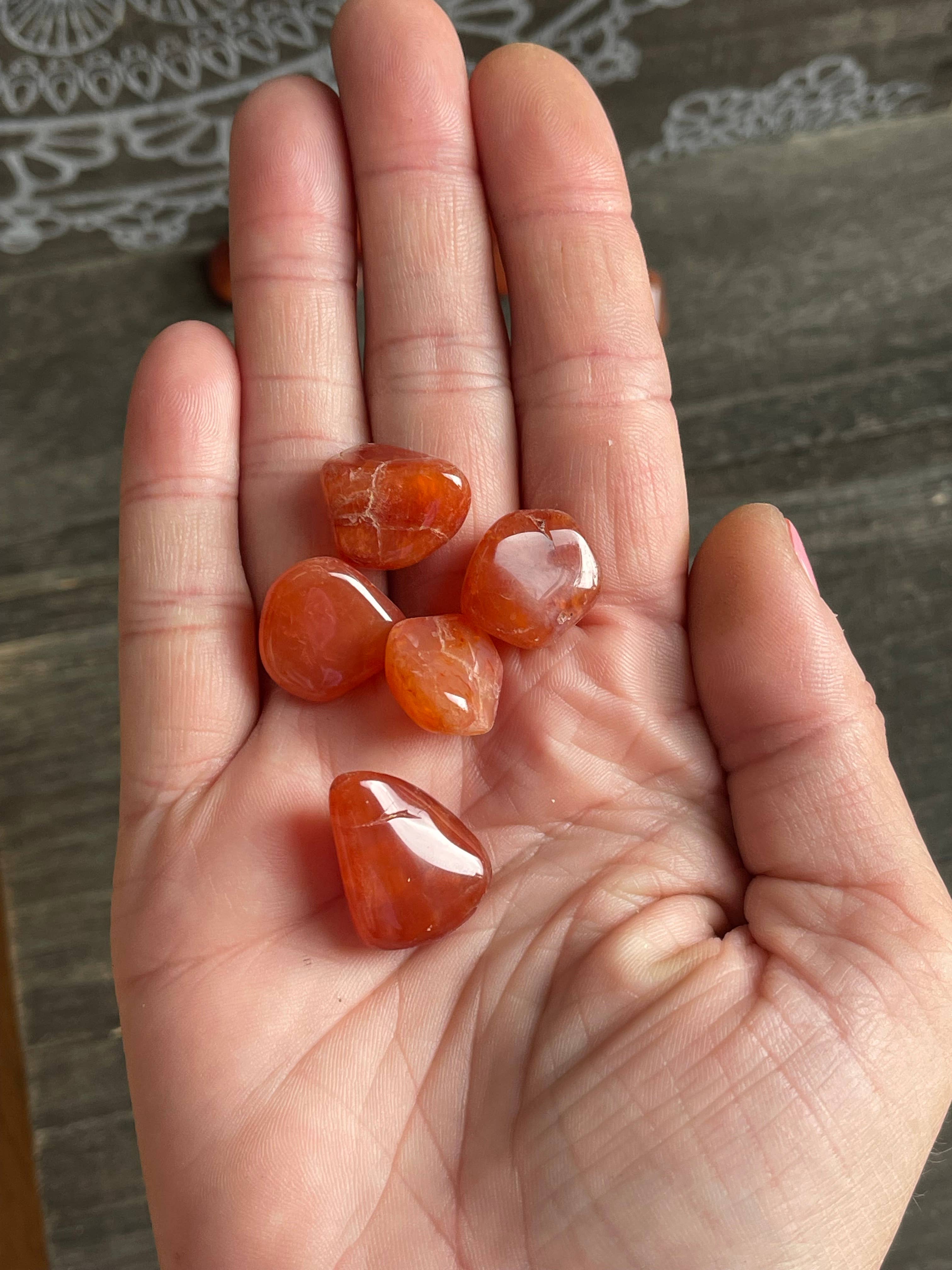 Tumbledshop - Wholesale Spiritual Stone/Crystal - Carnelian Tumbled Stones, You Choose5