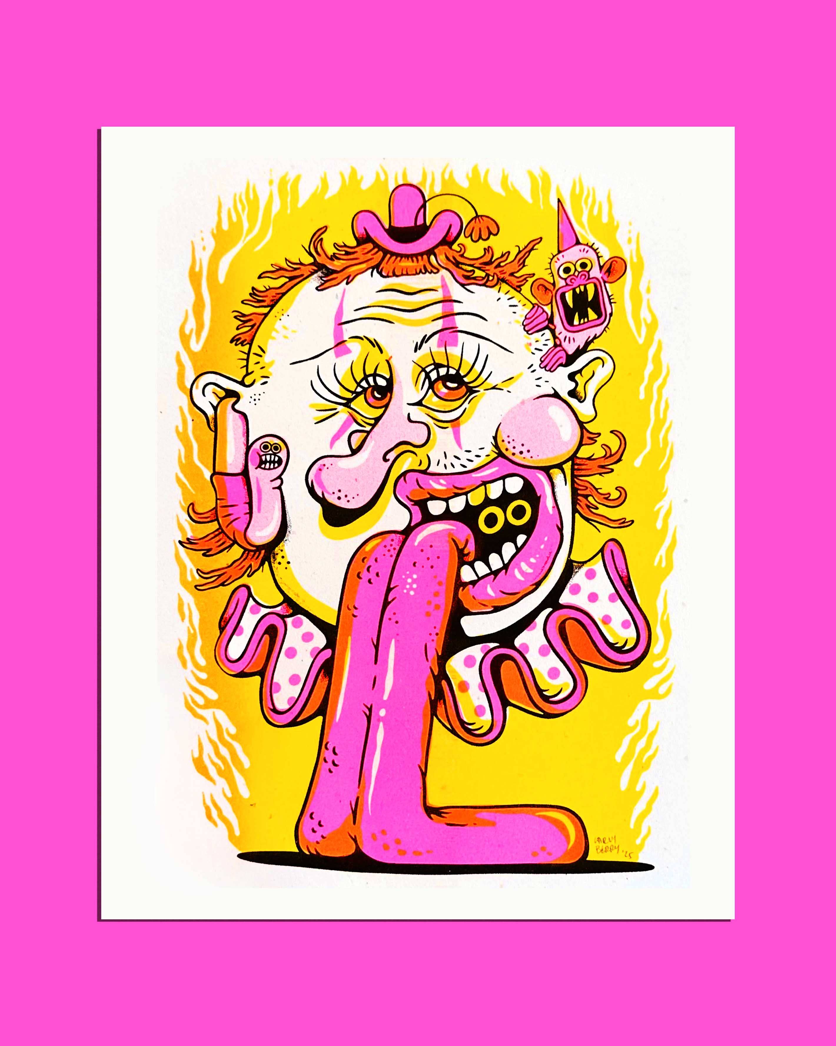 It's Not That Weird - Wholesale Art Print - Clown Riso Print