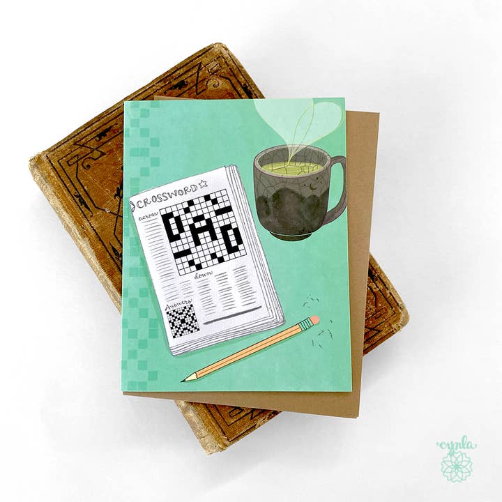 Dad crossword puzzle card - Father's Day Greeting cards for wholesale by Cynla
