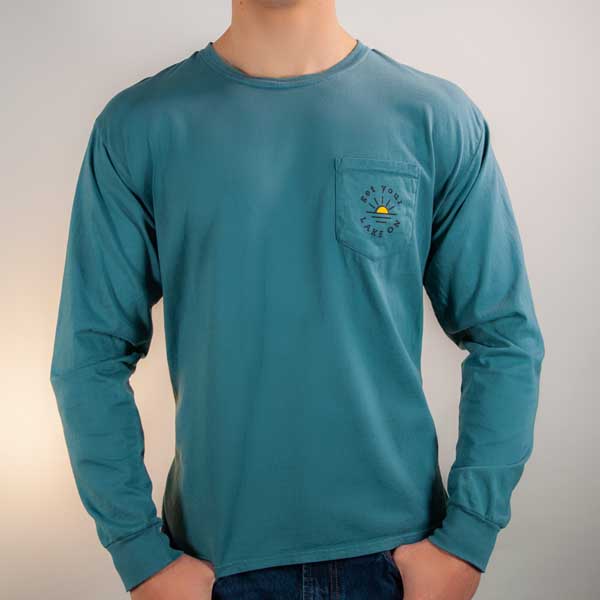 Lake On Company - Wholesale Screen Printed T-Shirt - Men's - Unisex Long Sleeve T-shirt With Pocket2