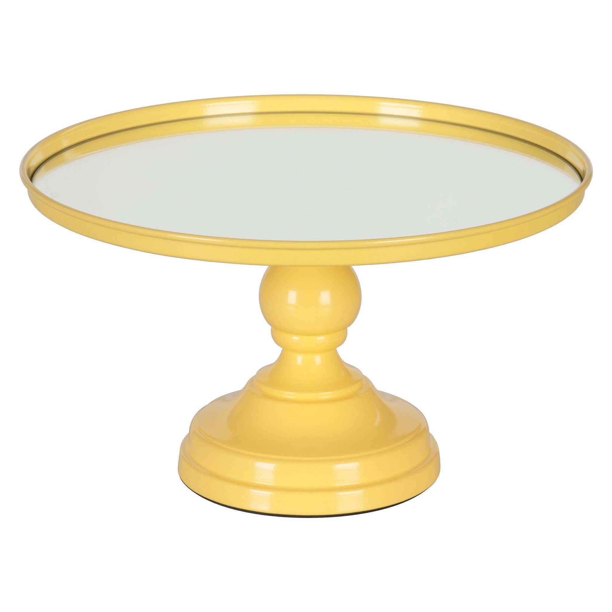 Amalfi Decor - Wholesale Cake Stand - 12 Inch Mirror-Top Cake Stand - Yellow3