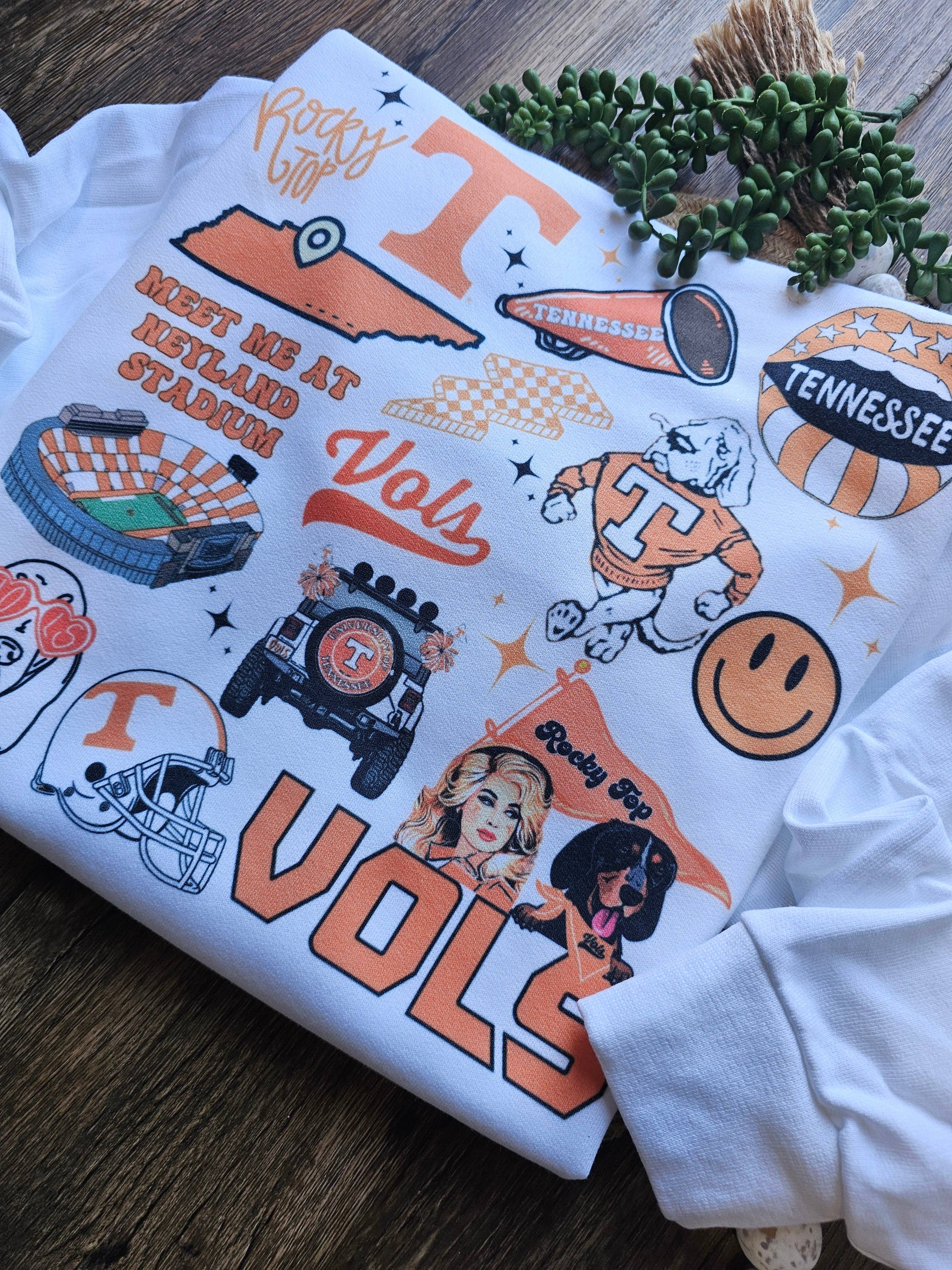 Retro Raccoon Creations - Vendita all'ingrosso Felpa stampata - Donna - Collage del Tennessee0