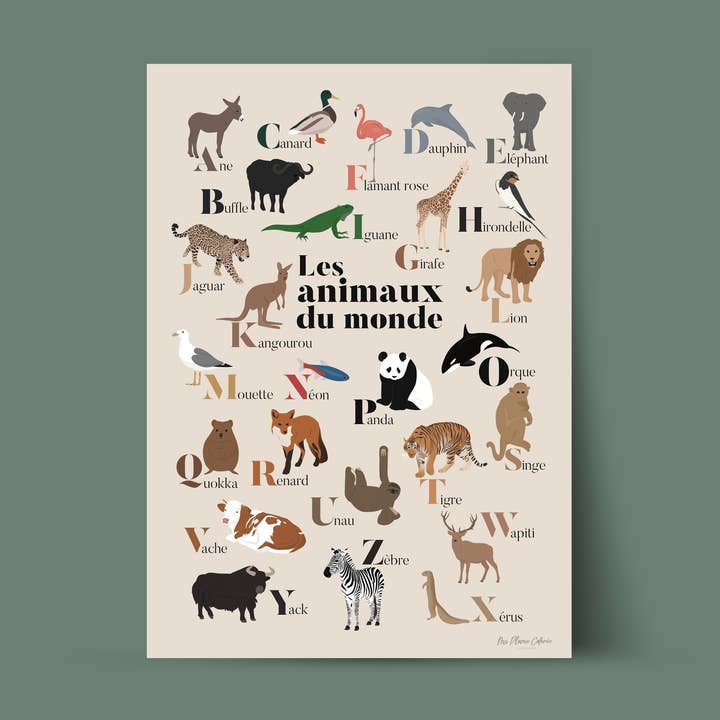 Exibe Abecedário Os animais do mundo por atacado de Ma Plume Colorée