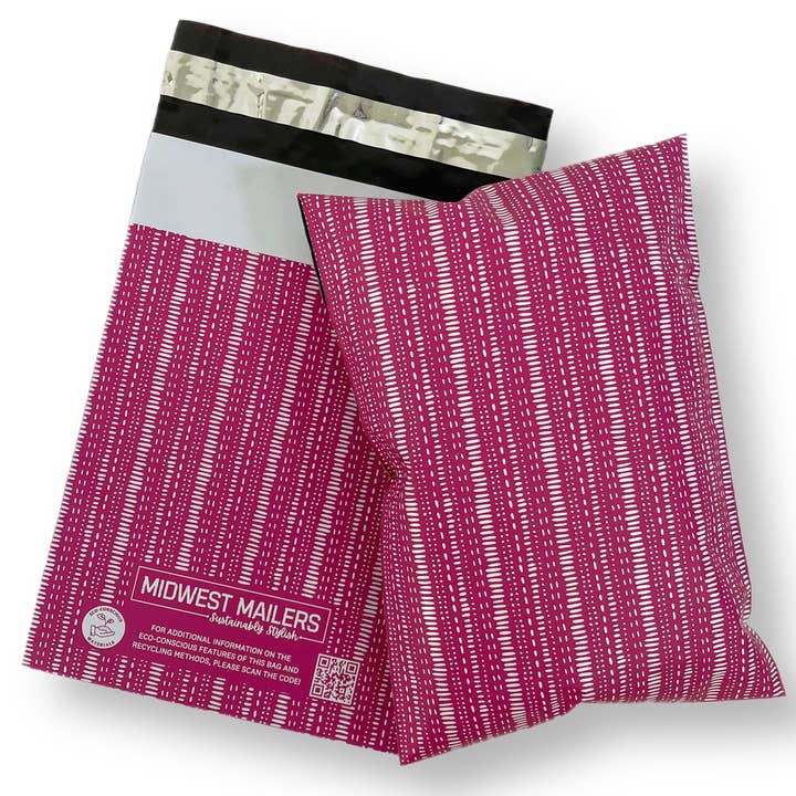 Midwest Mailers - Wholesale Envelopes - 7x10 Poly Mailers Biodegradable d2w Matte Raspberry