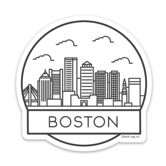 The Boston Cityscape Sticker for wholesale by Blank Tag Co. Stickers - Waterproof Stickers