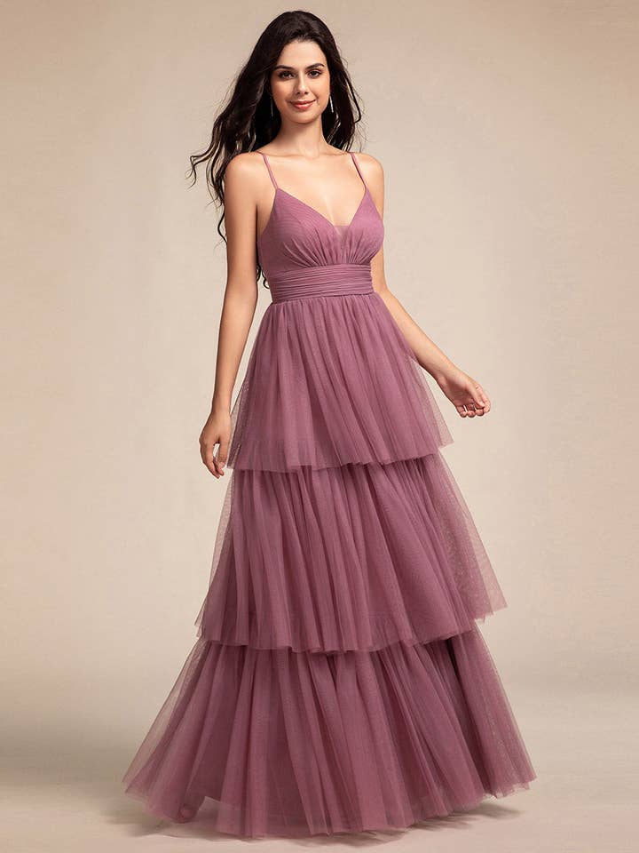 Ever-Pretty – wholesale Dress – Women's – Romantic See-Through Cake pleated Bridesmaid Dresses