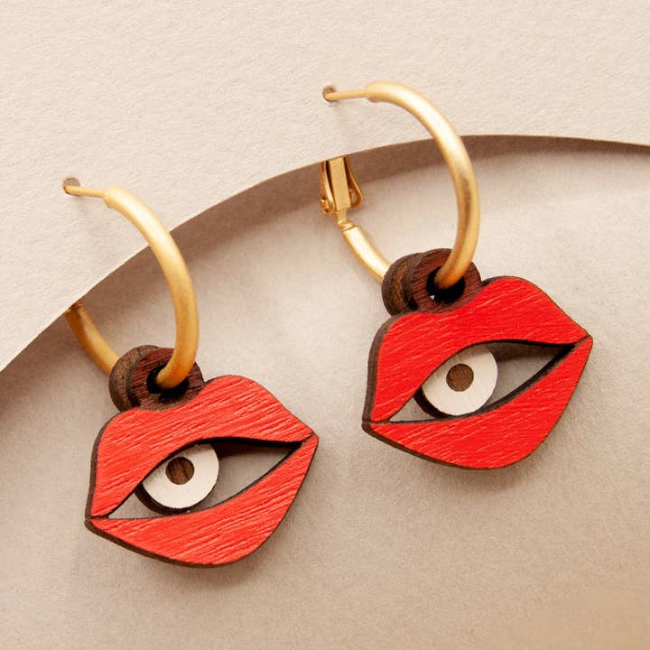 Materia Rica - Wholesale Dangle Earrings - Eye in a mouth0