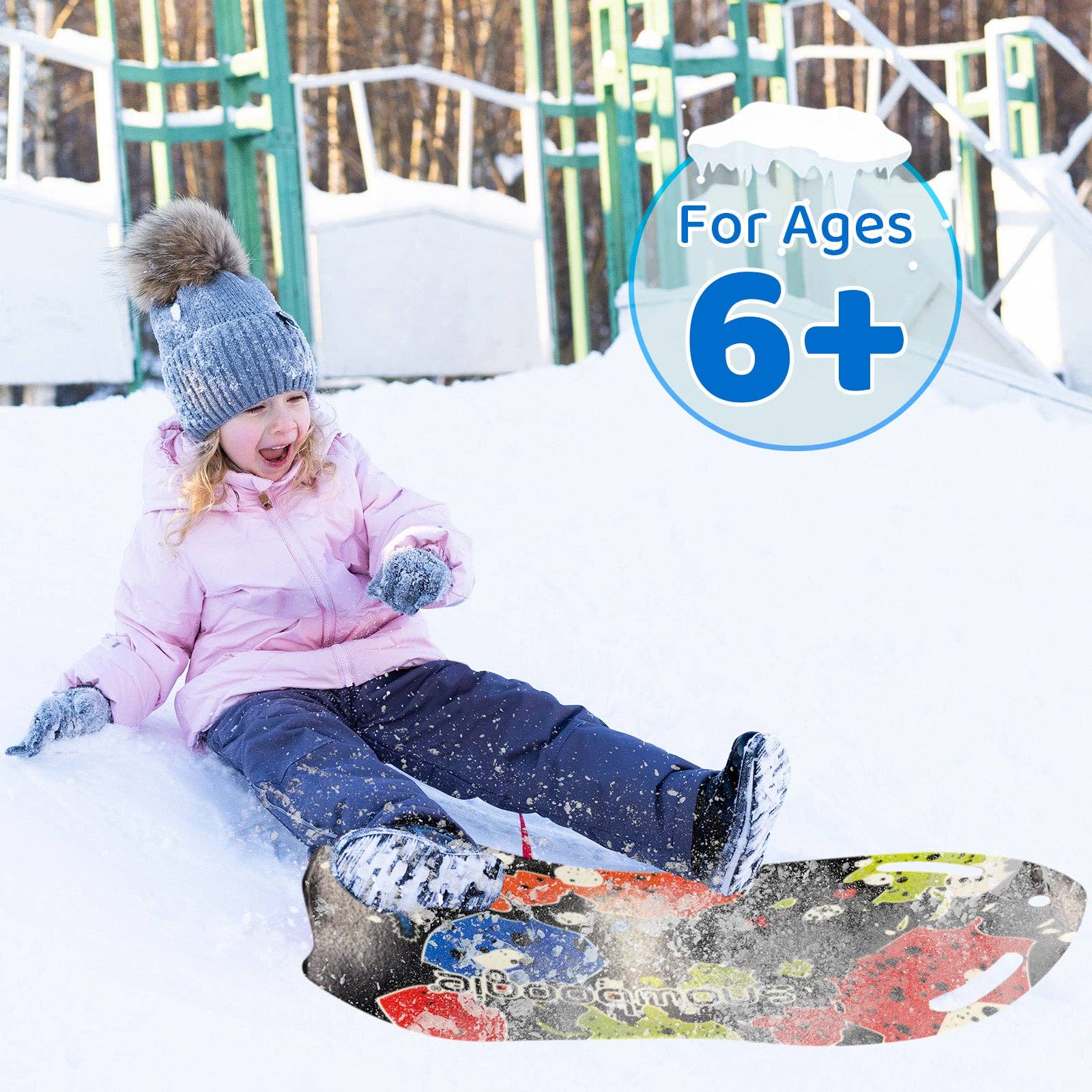 Sixale - Wholesale Sporting Accessories - Wham-O Snowboogie Snow Sled - 37" Single Rider Roll Up Air Slick Winter Sled (Graffiti/Line pattern)7