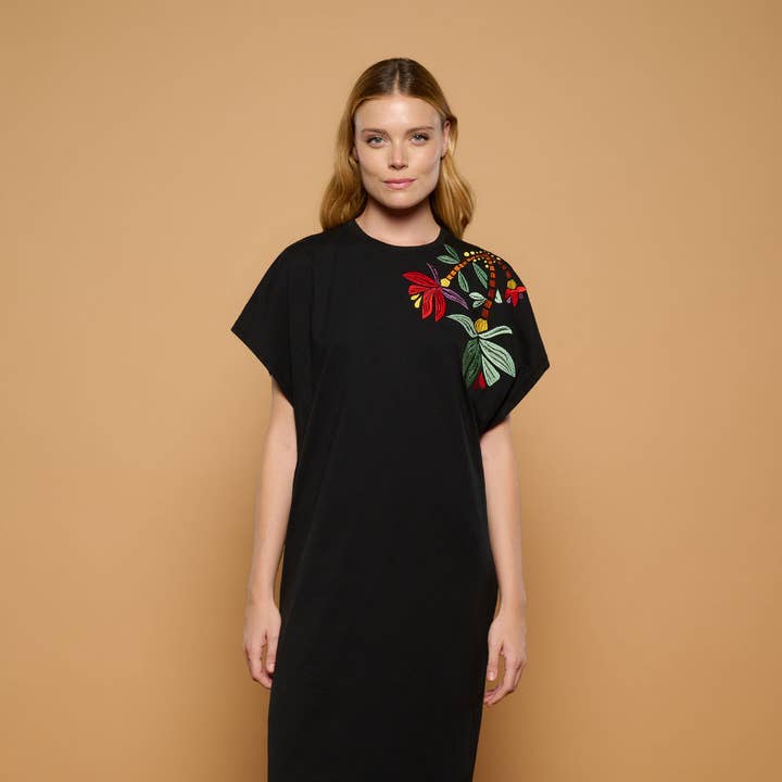 VESTIDO BOHO NEGRO for wholesale by Minueto