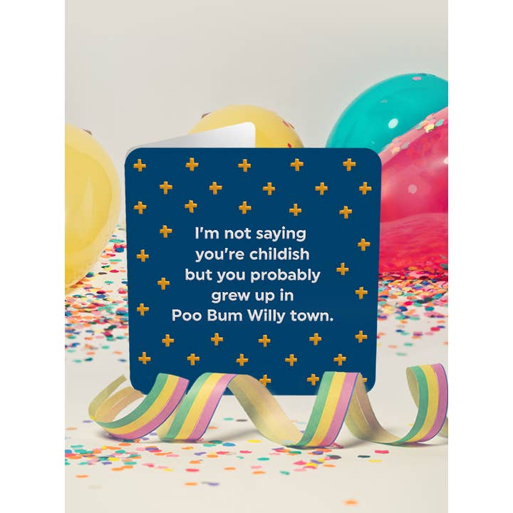 Brainbox Candy - Vente Cartes d'anniversaire - Carte d'anniversaire amusante - Carte de vœux embossée Poo Bum Willy1